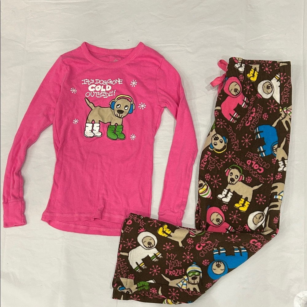 Old Navy Pink and Brown Kids Pajama Set